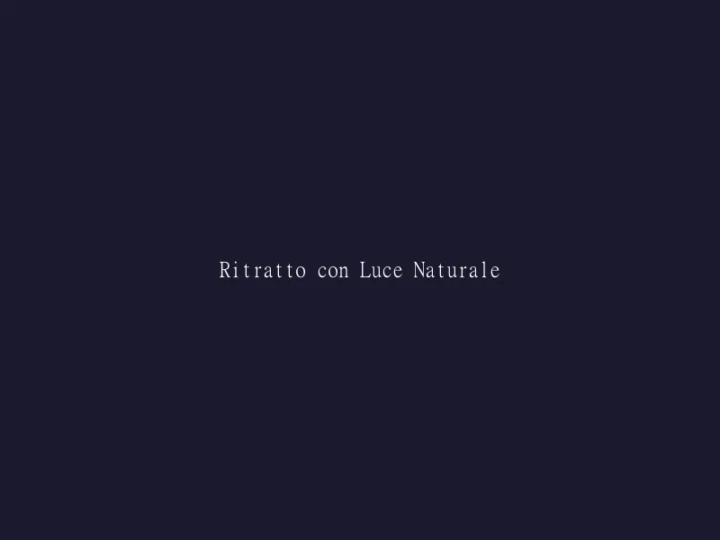 Ritratto con Luce Naturale