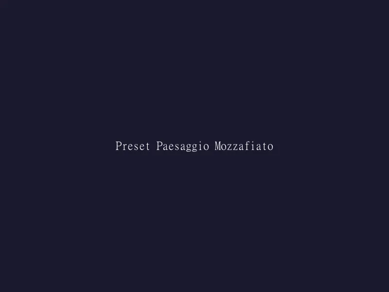 Preset Paesaggio Mozzafiato